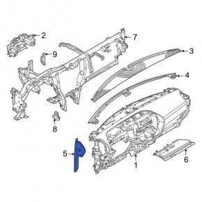 Front panel trim side left Ford Bronco Sport 21-25 black