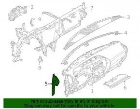 Front panel trim side left Ford Bronco Sport 21-25 black