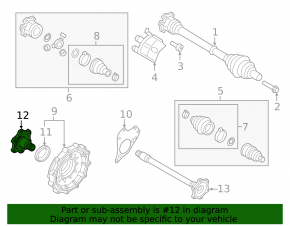 Intermediate shaft front right Audi Q5 8R 11-17 8 speed 2.0T
