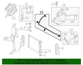 Cooling return pipe to radiator tank Kia K5 21-24 1.6T