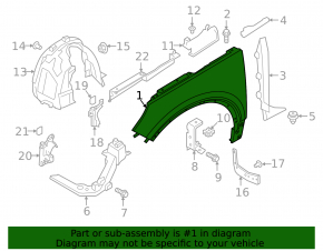 Front left fender Volvo XC40 19-25