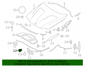 Hood lock bracket left BMW X3 F25 11-17