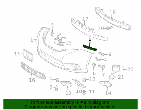 Front bumper mount left Toyota Sienna 11-20