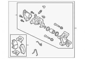Rear left brake caliper assembly for Hyundai Tucson 19-21, electric, AWD