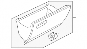 Glove box, glove compartment VW Golf 15- black