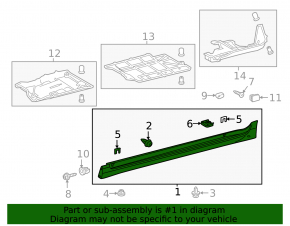 Right threshold Lexus CT200h 16-17