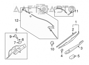 Windscreen wiper trapezoid with motor rear Subaru Forester 08-13 SH
