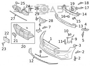 Front Bumper Absorber Hyundai Elantra AD 19-20