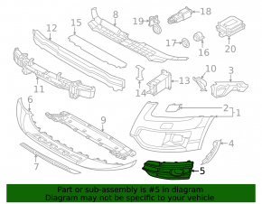 Front bumper grille left Audi Q5 8R 13-17 for radar