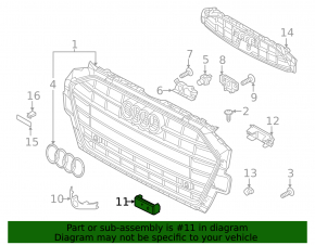 Left license plate holder for Audi A4 B9 20-25 2 parts