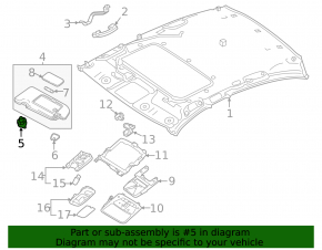 Driver's visor mounting hook Nissan Maxima A36 16- gray