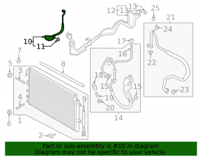 Air conditioner tube condenser-heater first Ford Edge 19-24 2.7T