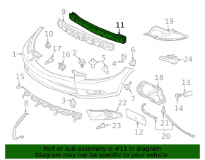 Mitsubishi Galant 04-12 front bumper reinforcement