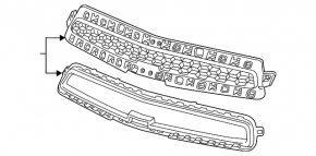 Radiator grill upper Chevrolet Malibu 13 dorest chrome