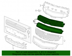 Radiator grill upper Chevrolet Malibu 13 dorest chrome