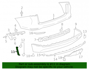 Rear bumper mount lower left Chevrolet Equinox 18-21