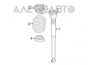 Rear right spring Mercedes GLA 14-20 mark 1 orange, 1 brown