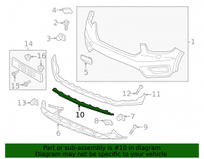 Front Bumper Lip Cover Volvo XC40 19-22 Gray