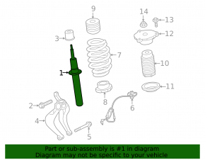Shock absorber front right Volvo V90 17-22 usa electric