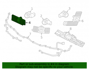 Volvo XC90 16-22 rear bumper parking sensor mount, right inner