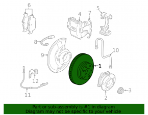 Front left brake disc BMW X5 F15 16-18 348/30mm rusty