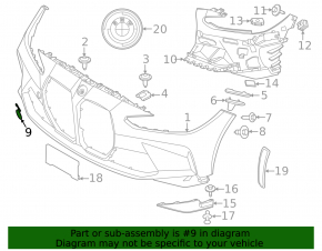 BMW 3 Series G20 19-25 Front Bumper Tow Hook Cover with M4. Bumper Cover & Trim, with M3 CS, covers & mounting
