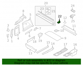 Trunk curtain bracket left BMW X5 E70 07-13
