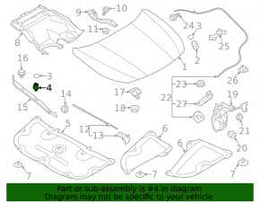 Left hood bumper Subaru Outback 20-23 on the wing