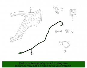 Mitsubishi Lancer 10-17 Fuel Filler Door Cable