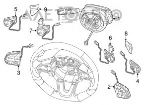 Control buttons under the steering wheel left Jeep Grand Cherokee WK2 14-21