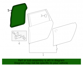 Rear left door seal Toyota Sienna 04-10