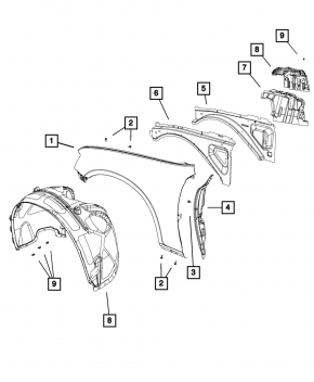 Wing seal door-wing right Chrysler 300 11-