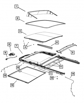 Jeep Grand Cherokee WL 21-25 sunroof assembly
