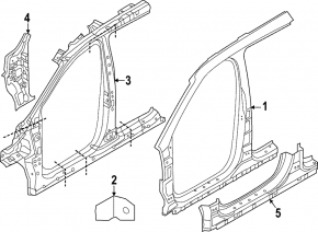 Right center pillar for Kia Sportage 23-26 2.5