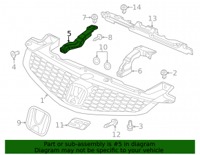 Right grille bracket for Honda Civic 11-15