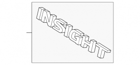 Emblem inscription INSIGHT trunk lid Honda Insight 19-22