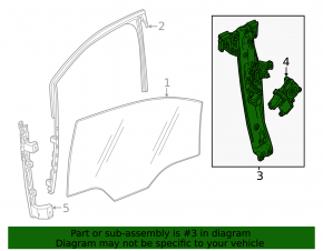 Front right window lift mechanism Chevrolet Equinox EV 24-26