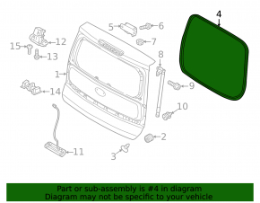 Rubber seal for trunk door Kia Soul 14-19