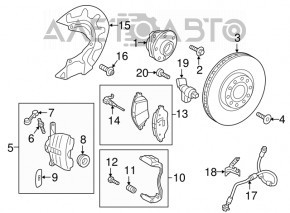 Front left hub VW Golf 15-21
