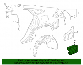 Rear right ventilation shield Mercedes W167 GLE 450/53/63 22-26