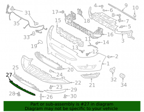 Front bumper lip central Ford Focus mk3 15-18 rest Sport