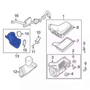 Air duct Ford Mustang mk6 15-17 5.0