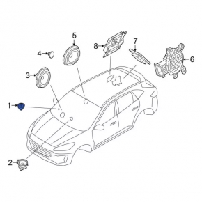 Tweeter in door trim card front left Ford Edge 19- Bang & Olufsen