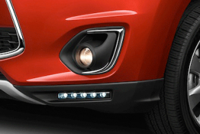 Front bumper trim right under DRL Mitsubishi Outlander Sport ASX 10-15 rubbed, broken fastener
