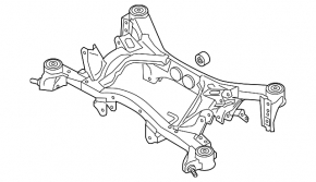Subaru Outback 15-19 rear subframe rusty, 3 mounts bent