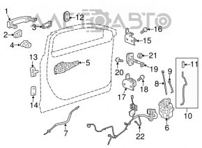 Chevrolet Volt 11-15 lower front right door hinge