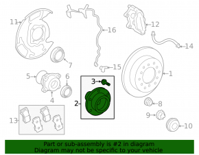 Front left hub Lexus LX570 08-21