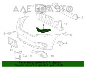 Front bumper mount left Toyota Highlander 11-13