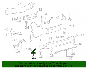 Right rear bumper molding for Lexus UX200 UX250h UX300h 19-26 F Sport