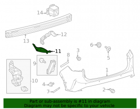 Upper left rear bumper mount for Lexus RX 23-25